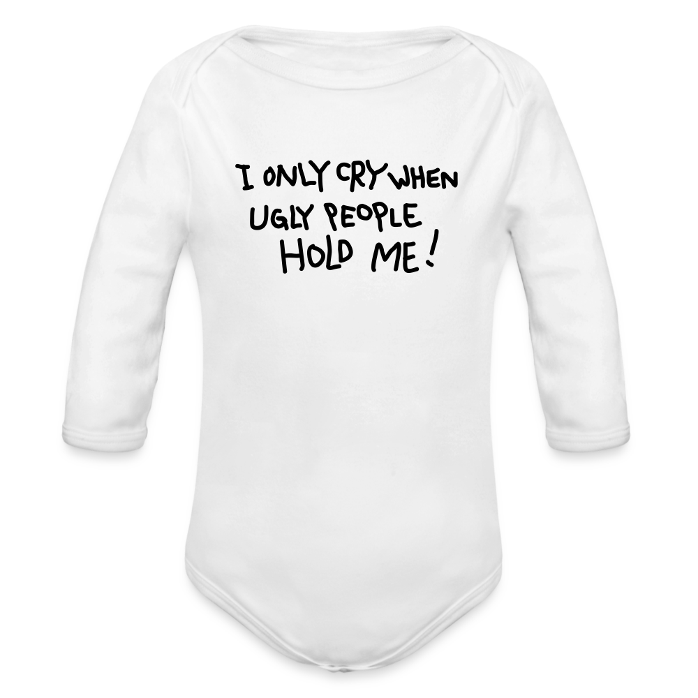 Organic Long Sleeve Baby Bodysuit - white