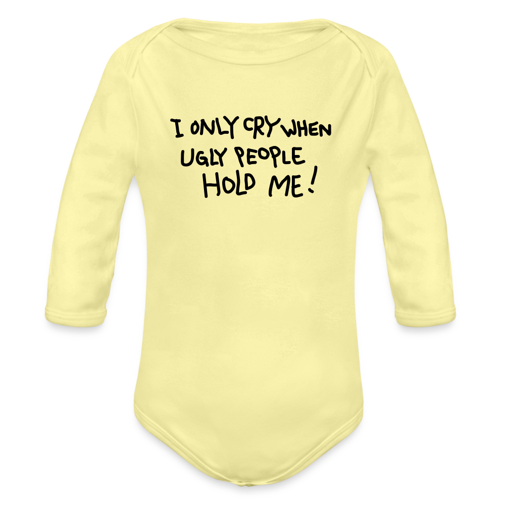 Organic Long Sleeve Baby Bodysuit - washed yellow