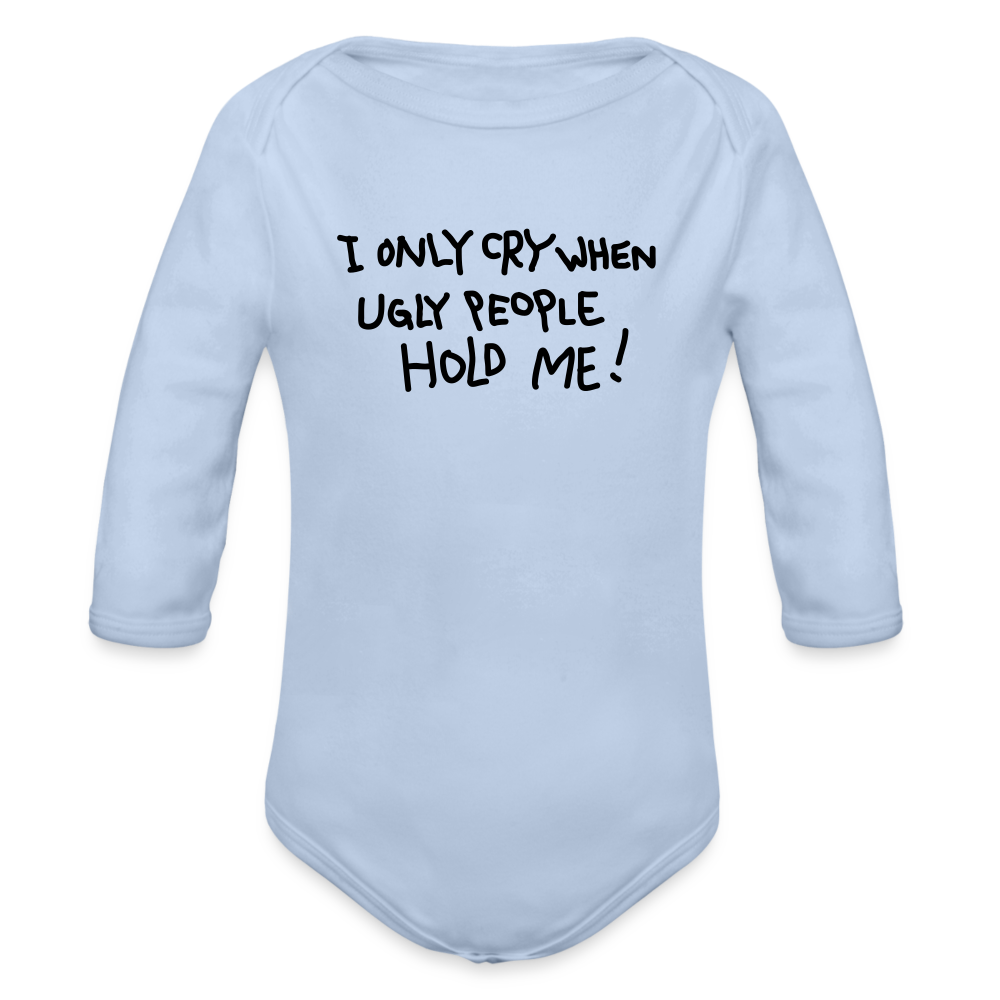 Organic Long Sleeve Baby Bodysuit - sky