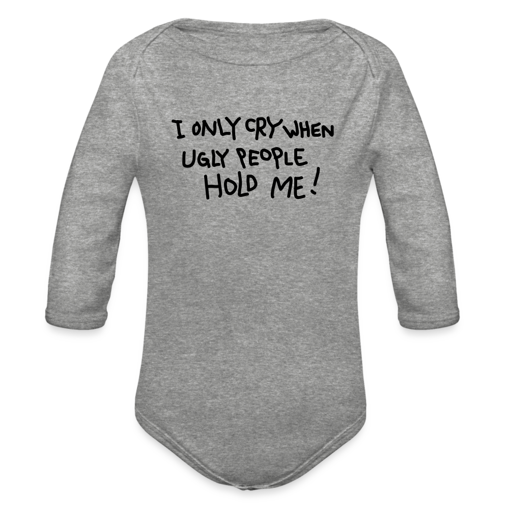 Organic Long Sleeve Baby Bodysuit - heather grey